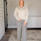 Contrast Collar Cable Knit Sweater