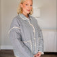 Gingham Piping Jacket - Deep Blue/Cream