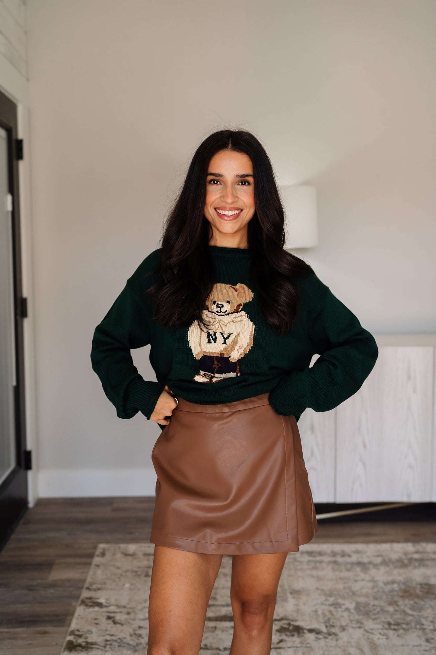 Rounded Roll Neck Bear Sweater