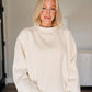 Fleece Wide Neck Sweatshirt - Cream