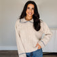 Contrast Collar Cable Knit Sweater