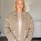 Gingham Piping Jacket - Mocha/Cream