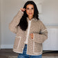 Gingham Piping Jacket - Mocha/Cream