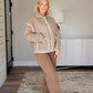 Gingham Piping Jacket - Mocha/Cream
