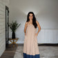 Poplin Colorblock Adjustable Strap Maxi Dress
