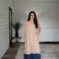 Poplin Colorblock Adjustable Strap Maxi Dress