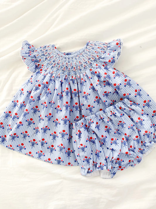Poppy Kids Co. Patriotic Block Print Diaper Cover Set