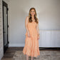 Shirred Melon Maxi Dress