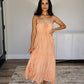 Shirred Melon Maxi Dress