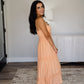 Shirred Melon Maxi Dress