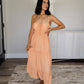 Shirred Melon Maxi Dress