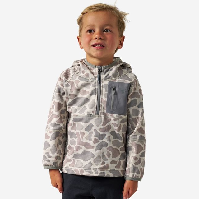 Boys Burlebo Blaze Tech Q-Zip - Classic Deer Camo