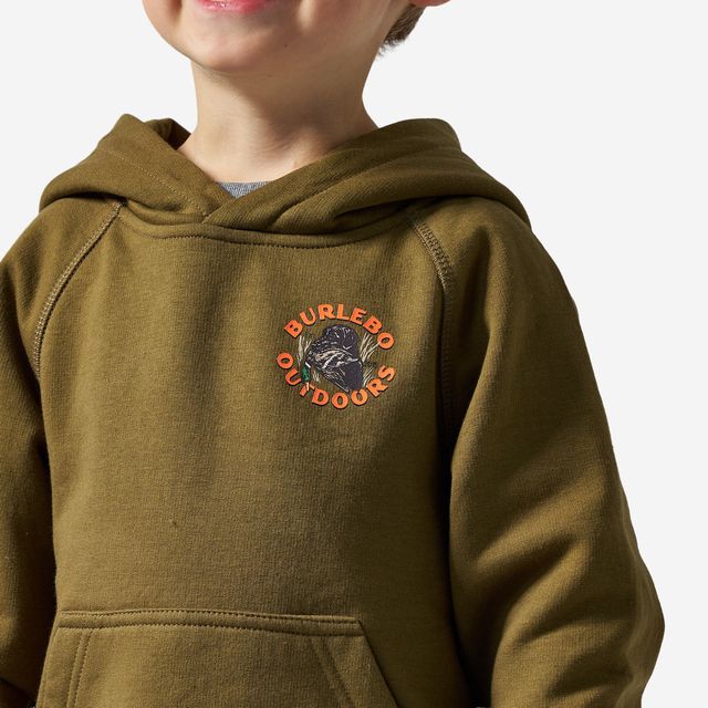 Boys Burlebo Fleece Hoodie - Duck Down | Hunter Green