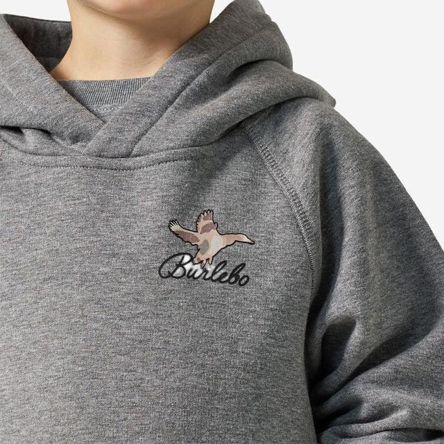 Boys Burlebo Fleece Hoodie - Ducks Flying In | Dark Heather Grey