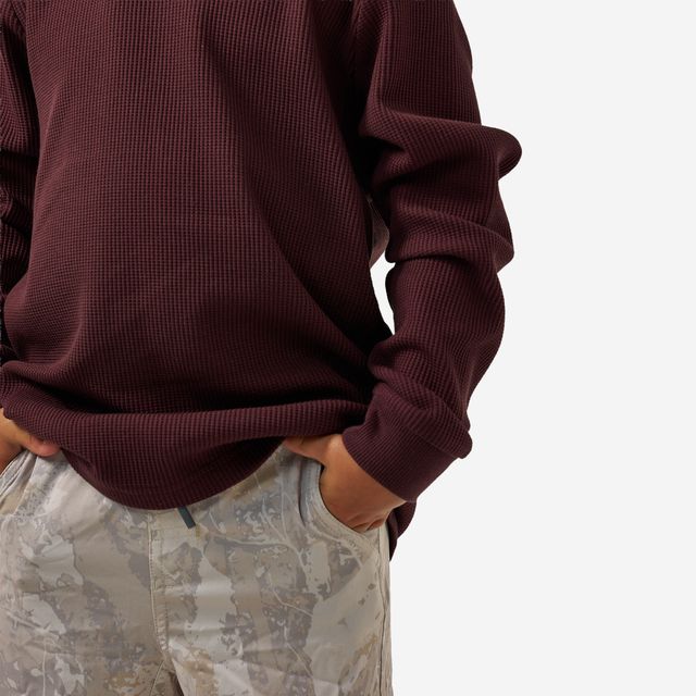 Boys Burlebo Thermal Hoodie - Maroon