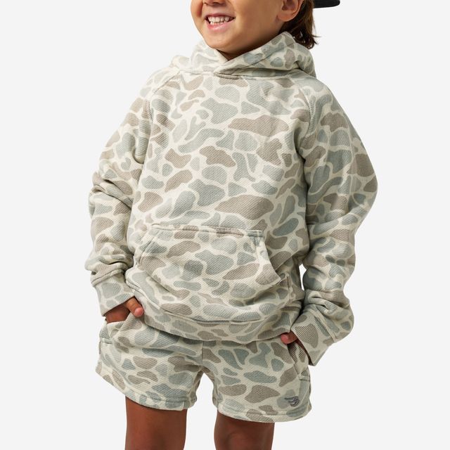 Boys Burlebo Vintage Washed Fleece Hoodie - Classic Deer Camo