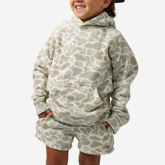 Boys Burlebo Vintage Washed Fleece Hoodie - Classic Deer Camo