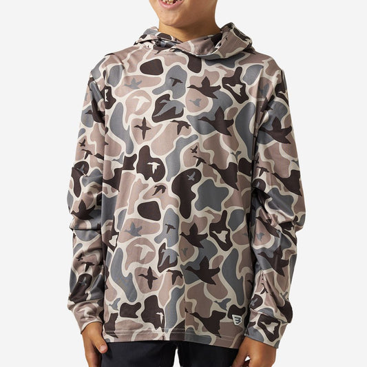 Boys Burlebo Performance Hoodie - Mallard Mayhem Camo