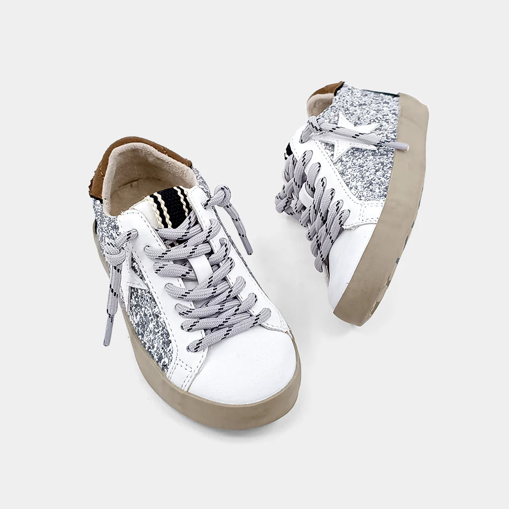 Paula Toddler Sneaker - Silver Sparkle