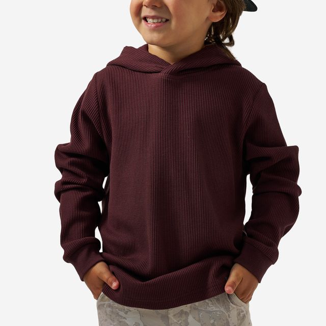 Boys Burlebo Thermal Hoodie - Maroon