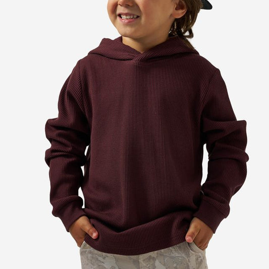 Boys Burlebo Thermal Hoodie - Maroon