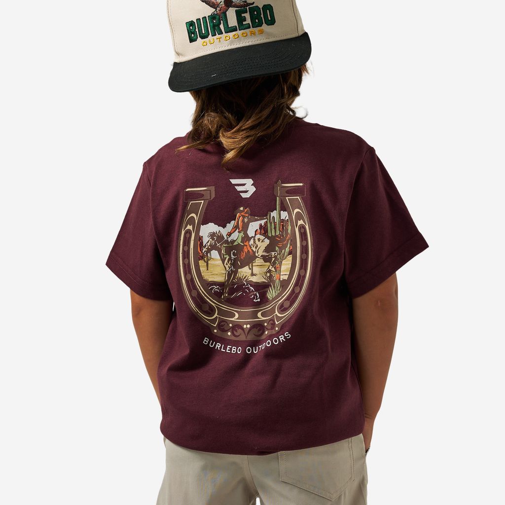 Boys Burlebo Horseshoe Tee - Maroon