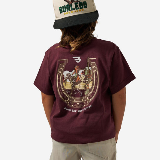 Boys Burlebo Horseshoe Tee - Maroon