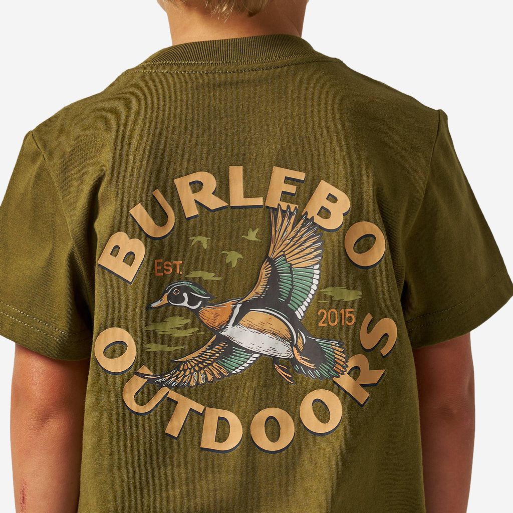 Boys Burlebo Wood Duck Tee - Hunter Green