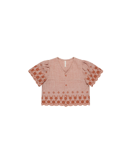 Rylee + Cru Cleo Top | Poppy Gingham
