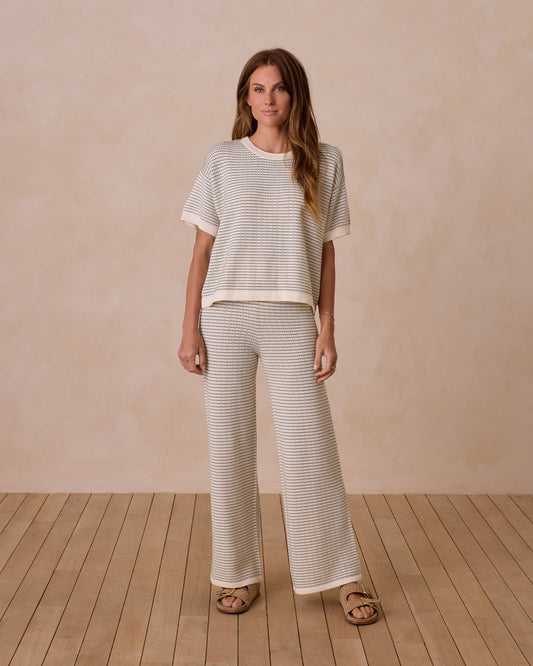 Rylee + Cru Women's Knit Set | Sage Stripe