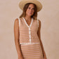 Rylee + Cru Knit Vest | Pink Stripe