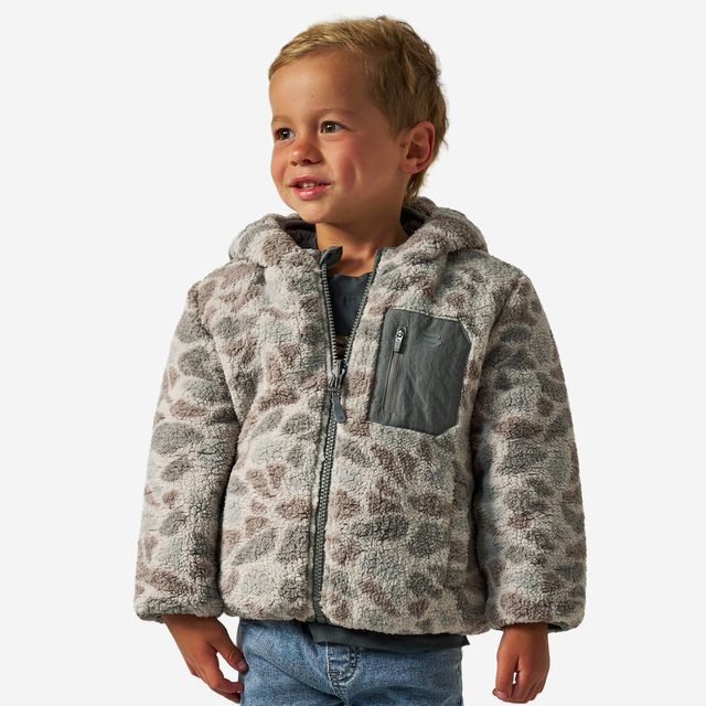 Boys Burlebo Mountain Fleece Hoodie Jacket - Classic Deer Camo