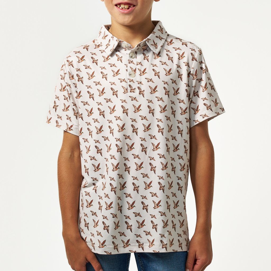 Boys Burlebo Performance Polo - Mallards Flying In