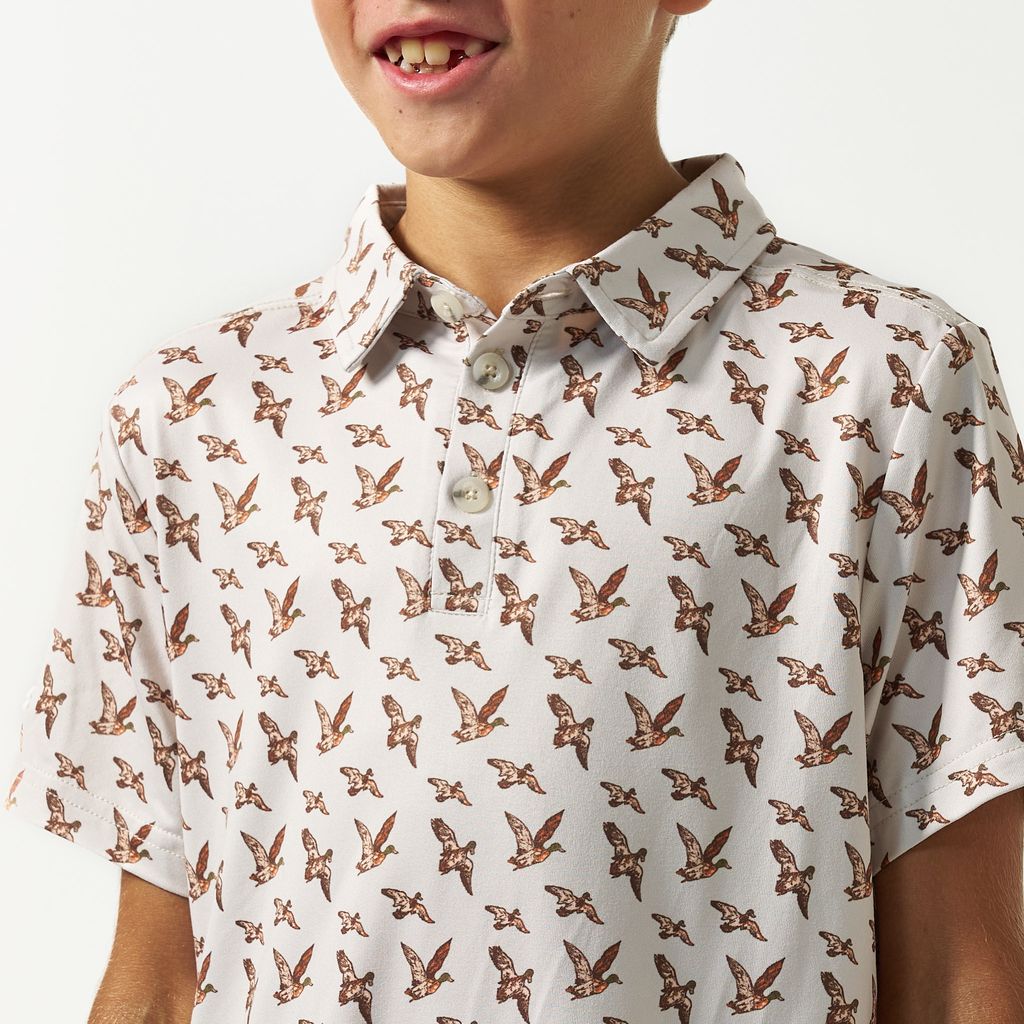 Boys Burlebo Performance Polo - Mallards Flying In