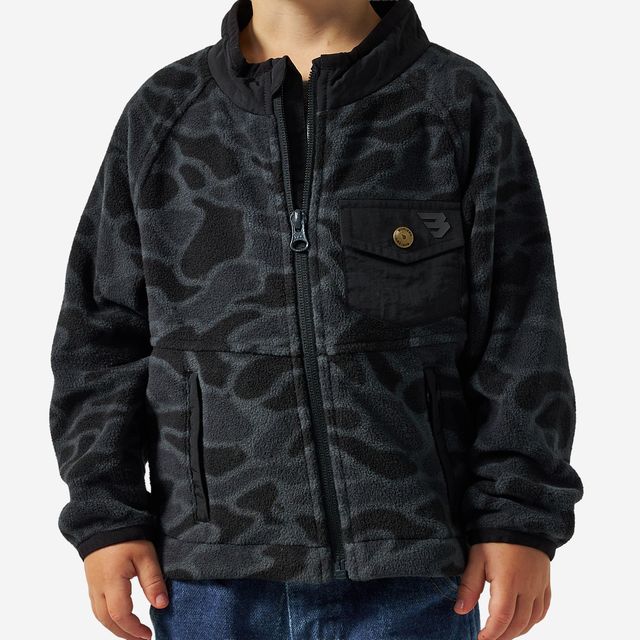 Boys Burlebo Micro Fleece Jacket - Black Camo