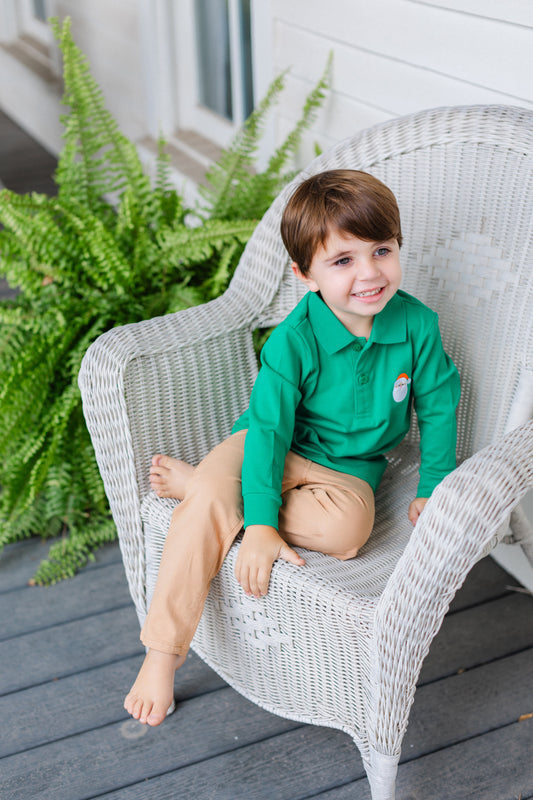 Poppy Kids Co. Santa Long Sleeve Boys’ Polo