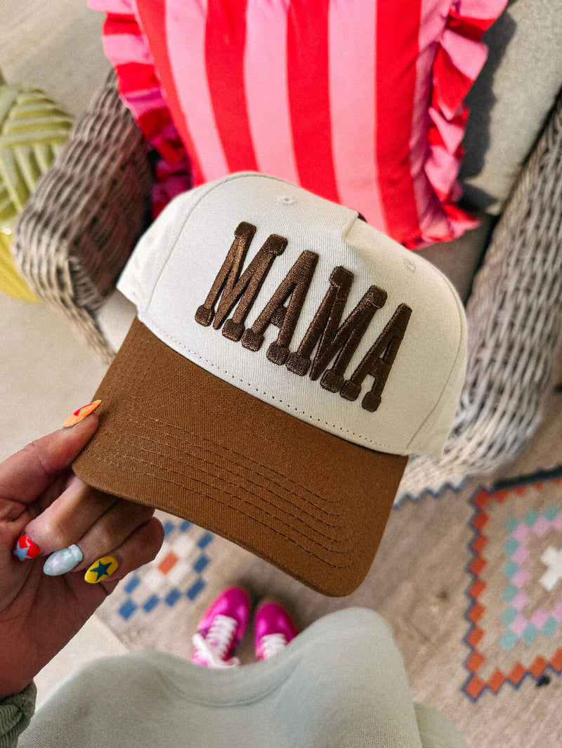 Mama Puff Trucker Hat - Cream/Brown