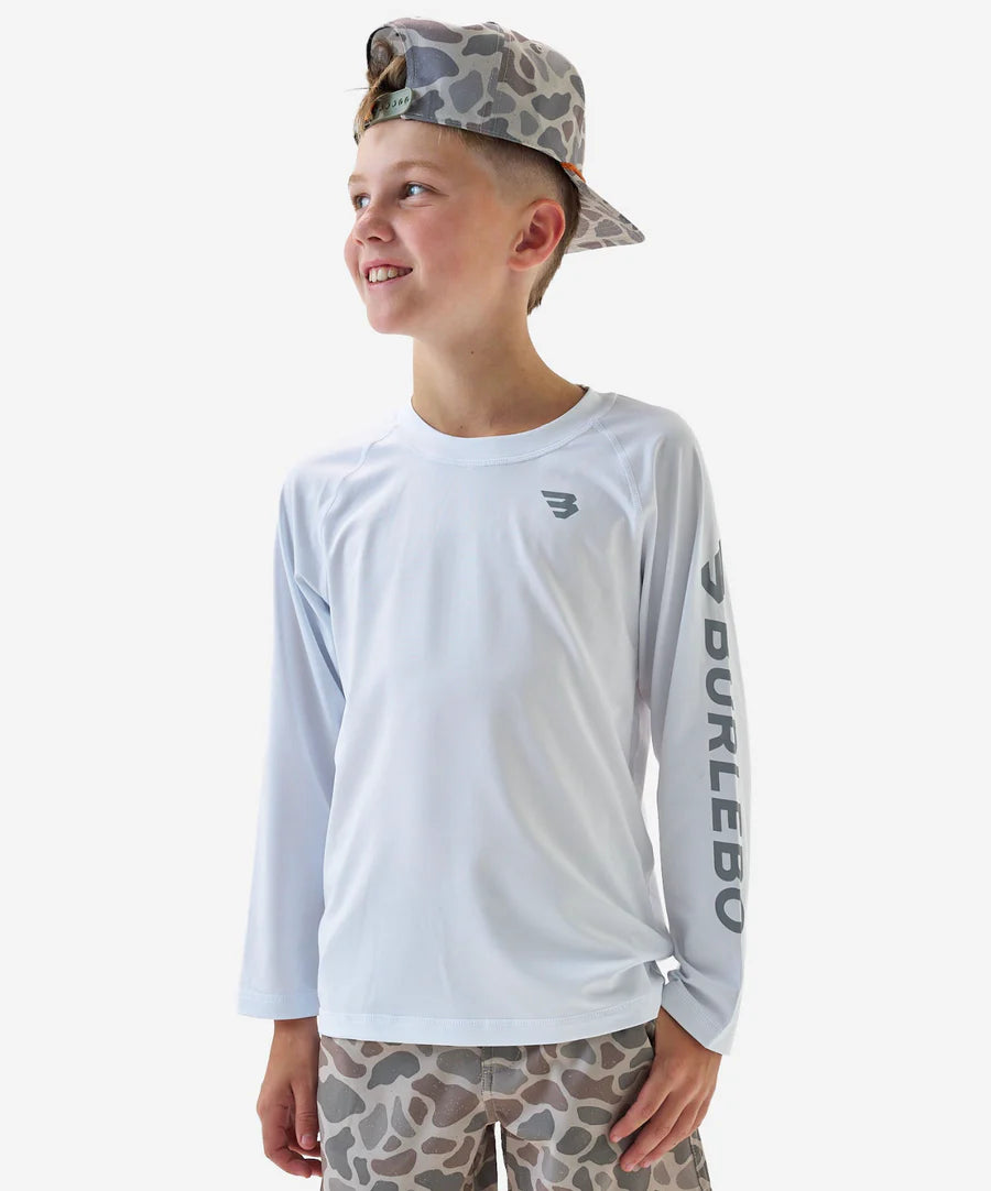 Boys Burlebo Rashguard - White/Light Grey
