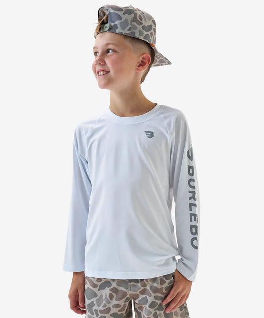 Boys Burlebo Rashguard - White/Light Grey