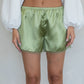 Lia Satin Shorts - Matcha