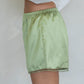 Lia Satin Shorts - Matcha