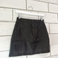 Washed Brown Leather Mini Skirt