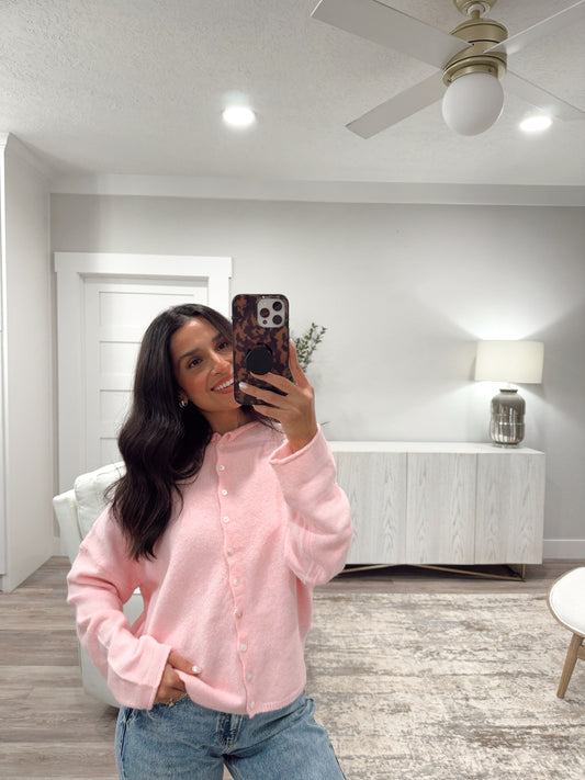 Piper Cardigan - Baby Pink