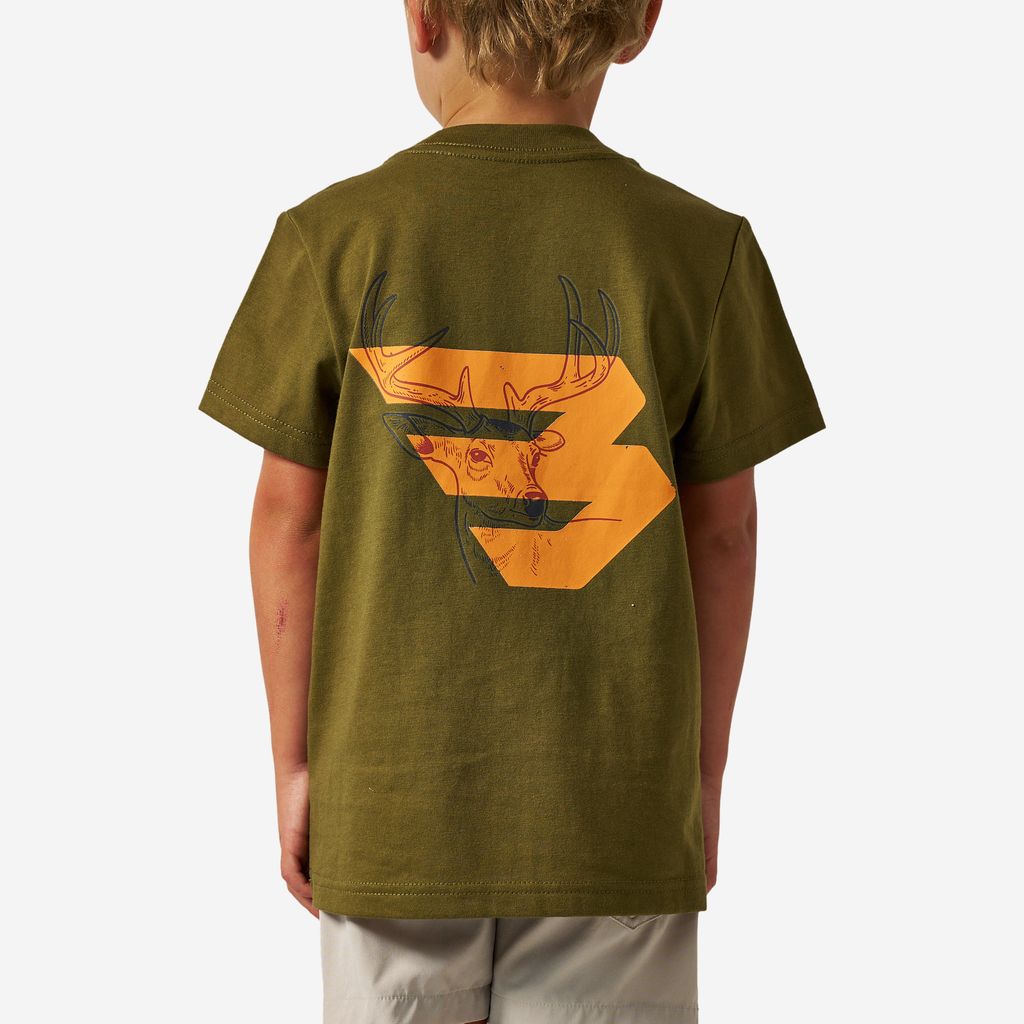Boys Burlebo Deer Flying B Tee - Hunter Green