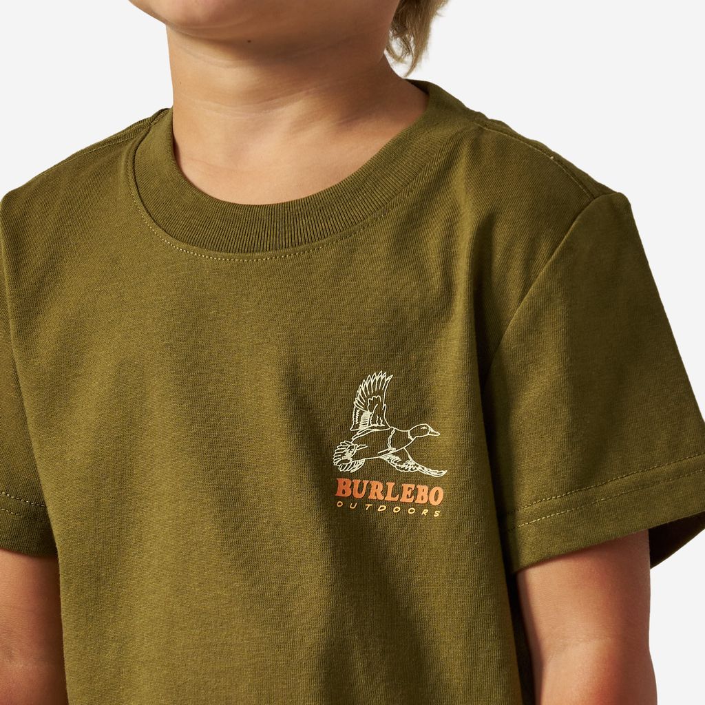 Boys Burlebo Duck Wild Tee - Hunter Green