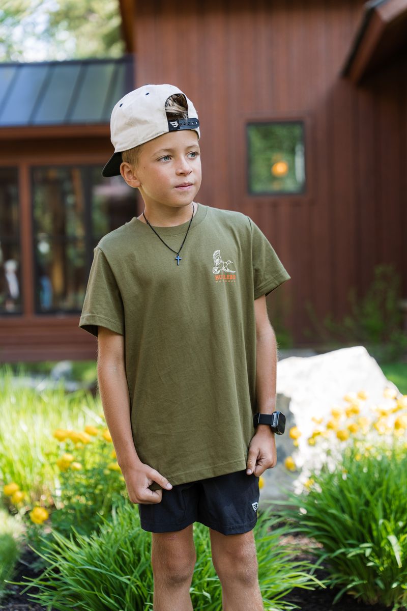 Boys Burlebo Duck Wild Tee - Hunter Green