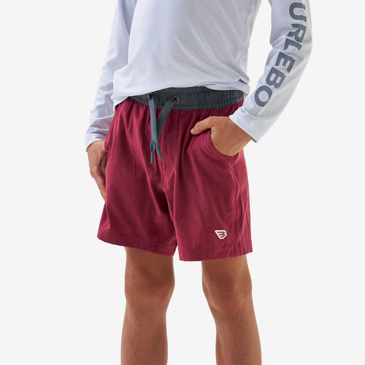 Boys Burlebo Athletic Shorts - Heather Cardinal