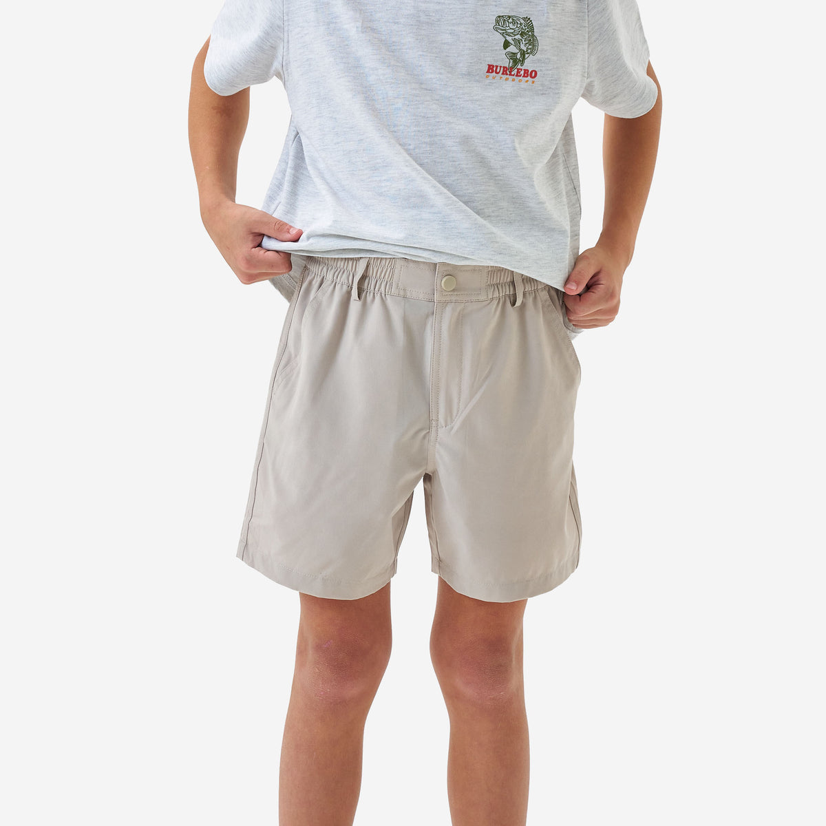 Boys Burlebo Everyday Shorts - Light Khaki - Old Glory Pocket