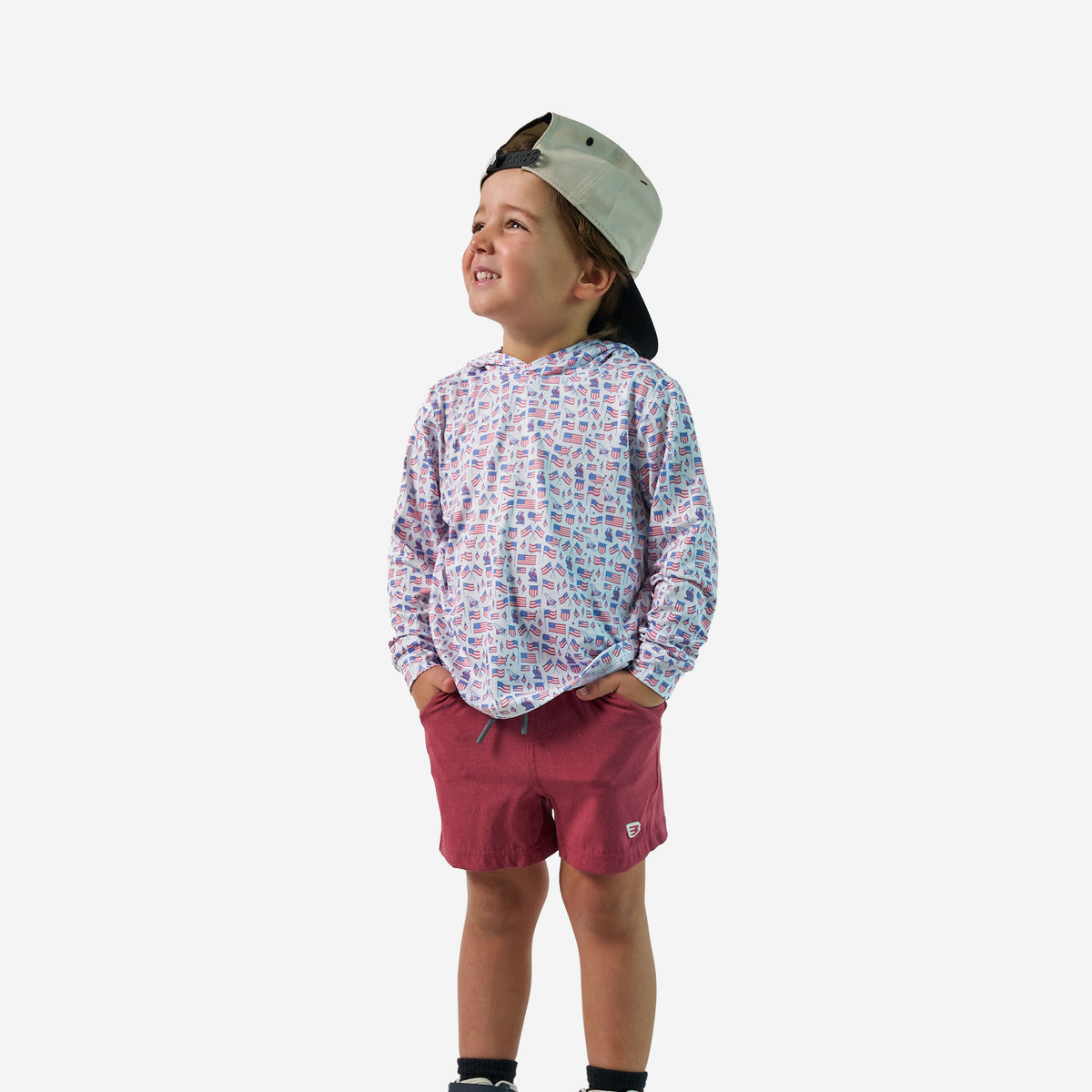 Boys Burlebo Performance Hoodie - Old Glory