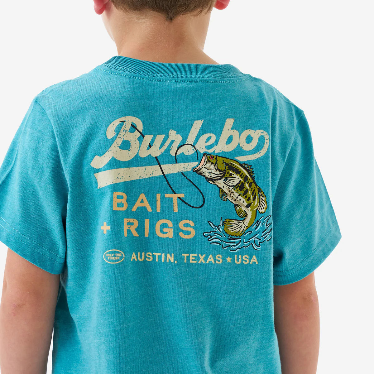 Boys Burlebo Bait & Rigs Tee | Cyan